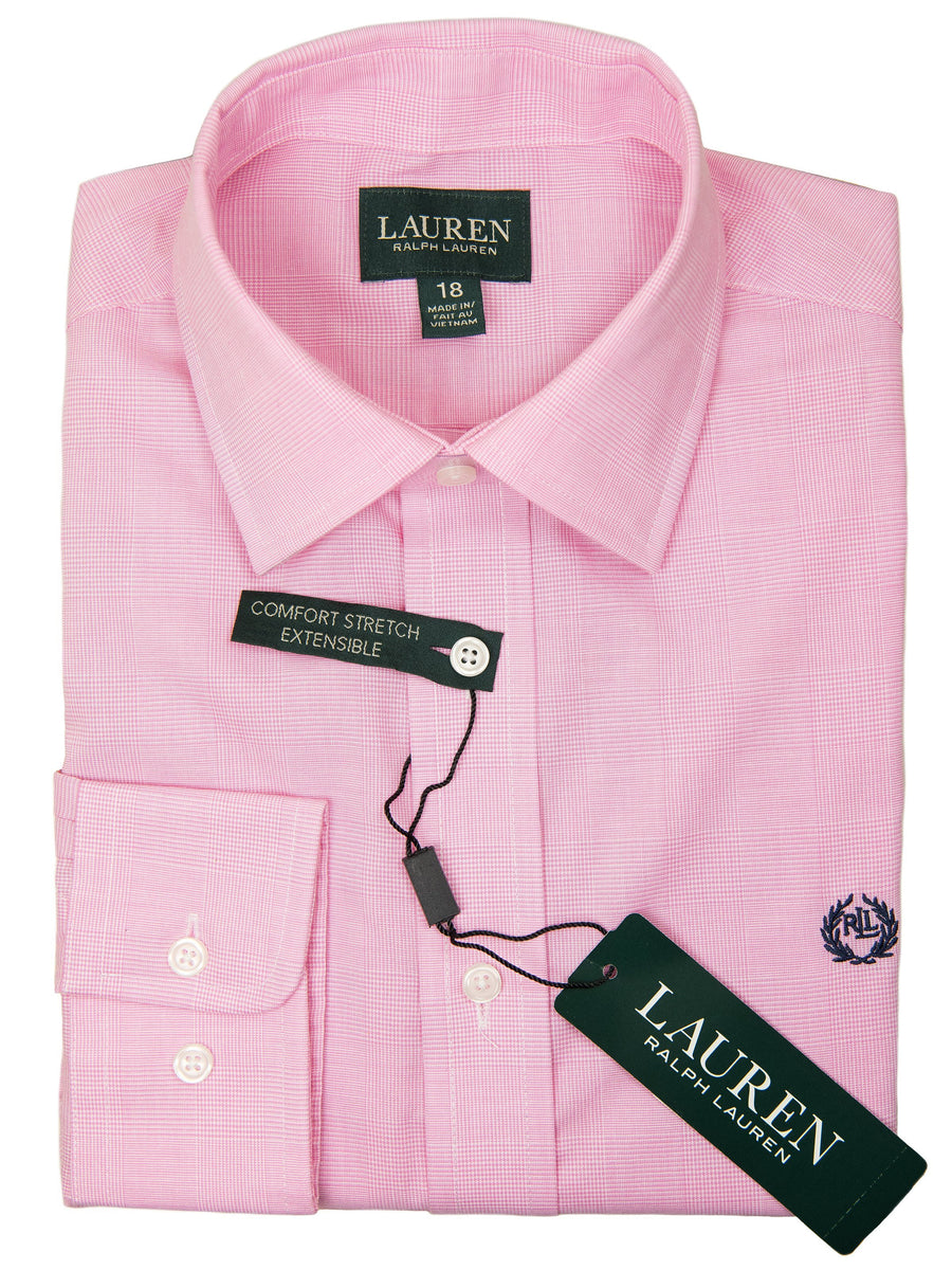 Lauren Ralph Lauren 27948 Boy's Dress Shirt-Pink-Tonal Plaid Boys Dress Shirt Lauren 