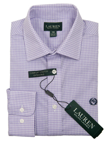 Lauren Ralph Lauren 27962 Boy's Dress Shirt-Lavender-Check Boys Dress Shirt Lauren 