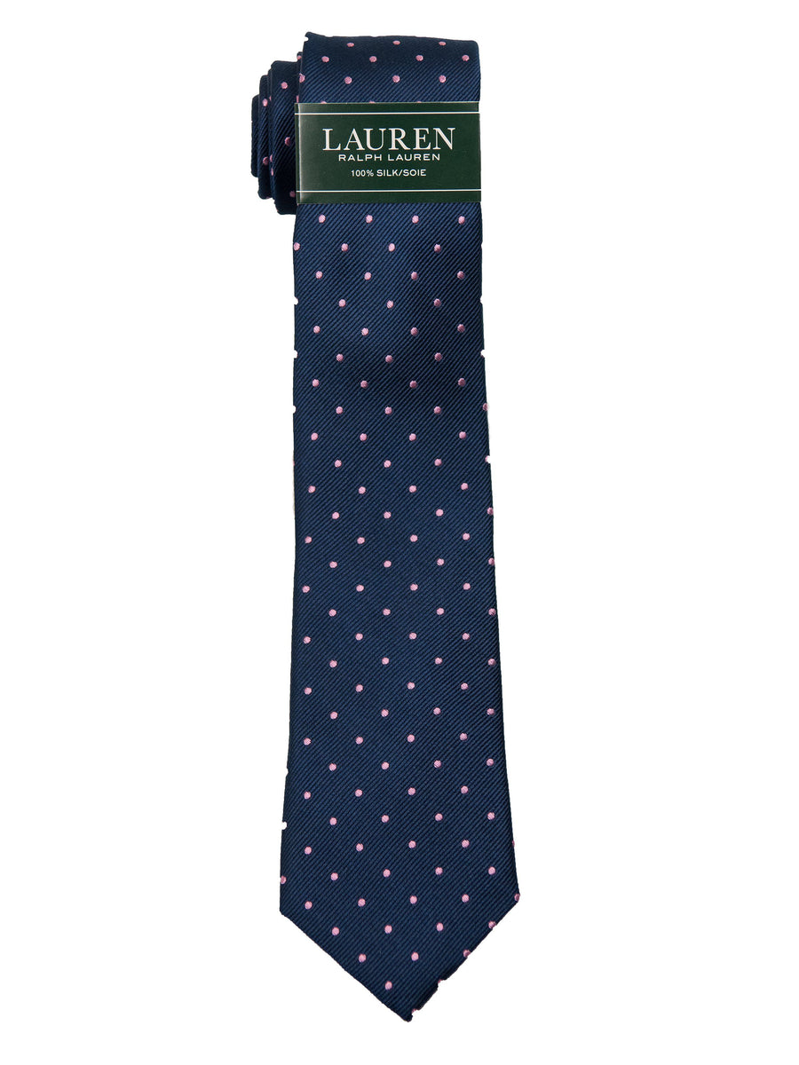 Lauren Ralph Lauren Boy's Tie 27972 Navy/Pink Polka Dot Boys Tie Lauren 
