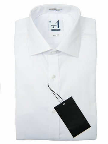 Alviso 28144 Boys Dress Shirt-Solid White-Slim Fit Boys Dress Shirt Alviso 