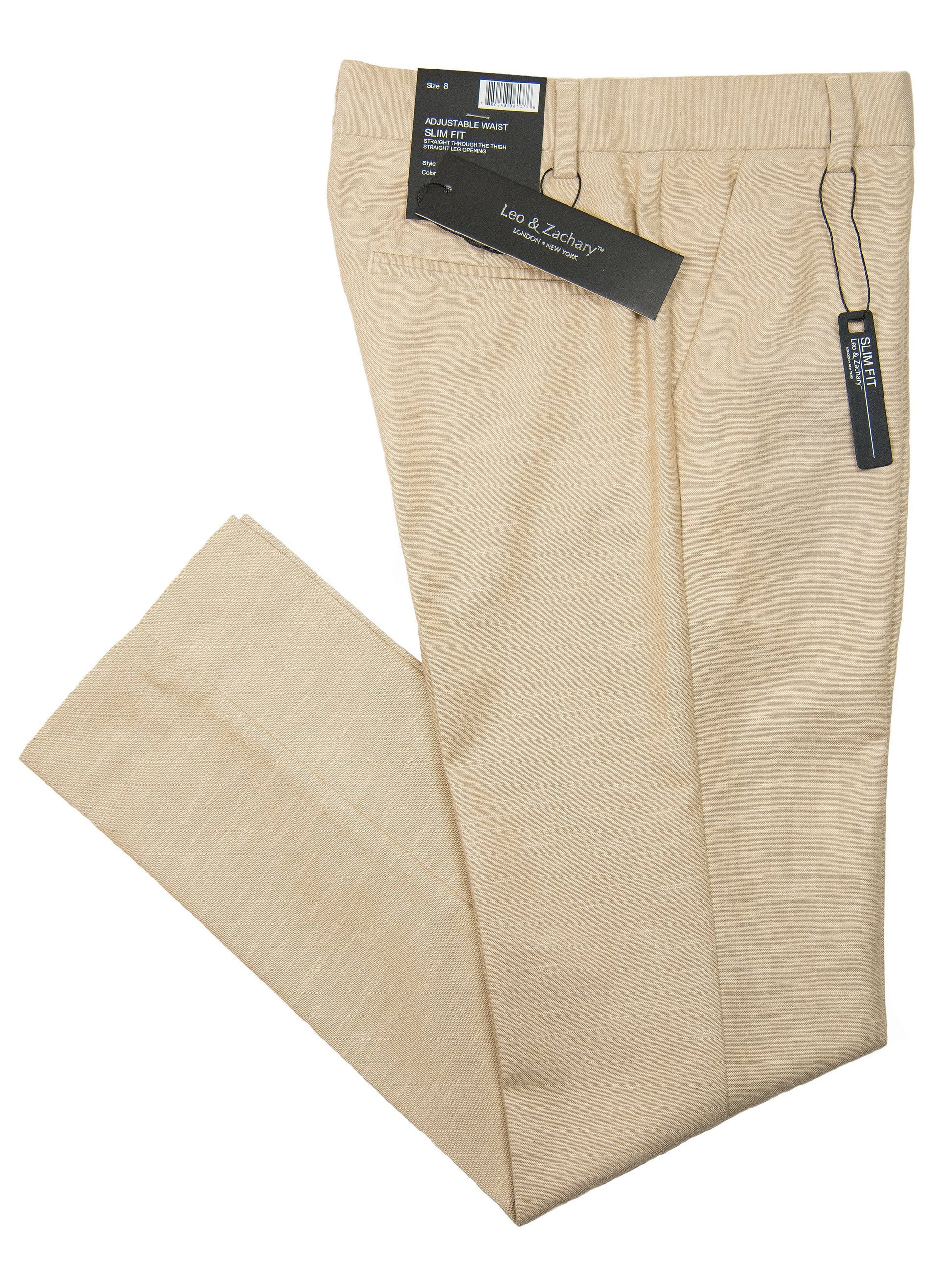 Leo & Zachary 28175 Boy's Dress Pants - Linen Look - Tan Heritage House - The Boys' Suits Source Leo & Zachary 28175 Boy's Dress Pants - Linen Look - Tan Heritage House - The Boys' Suits Source