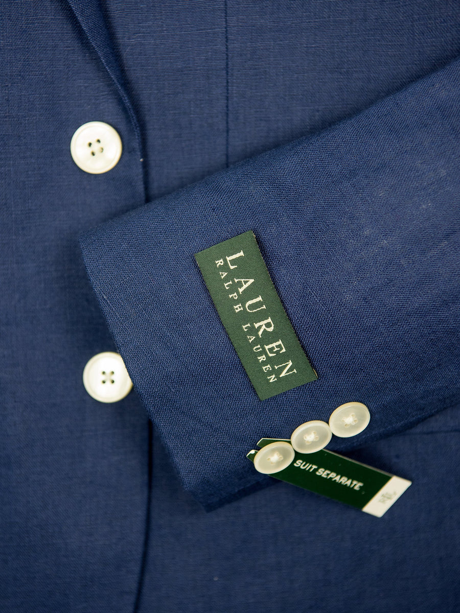 Lauren Ralph Lauren 28305 Boy's Suit Separate Jacket - Solid Linen with Crest- Blue Boys Suit Separate Jacket Lauren 