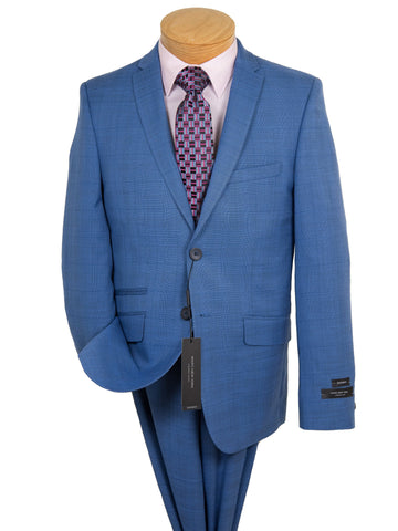 Image of Andrew Marc 28338 Boy's Skinny Fit Suit - Plaid-Blue Boys Suit Andrew Marc 