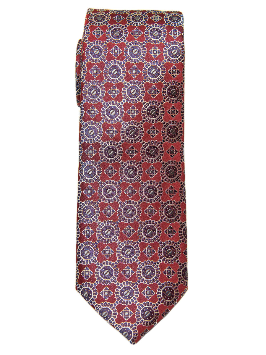 Boy's Tie 28465 Neat Pattern- Burgundy/Grey Boys Tie Heritage House 