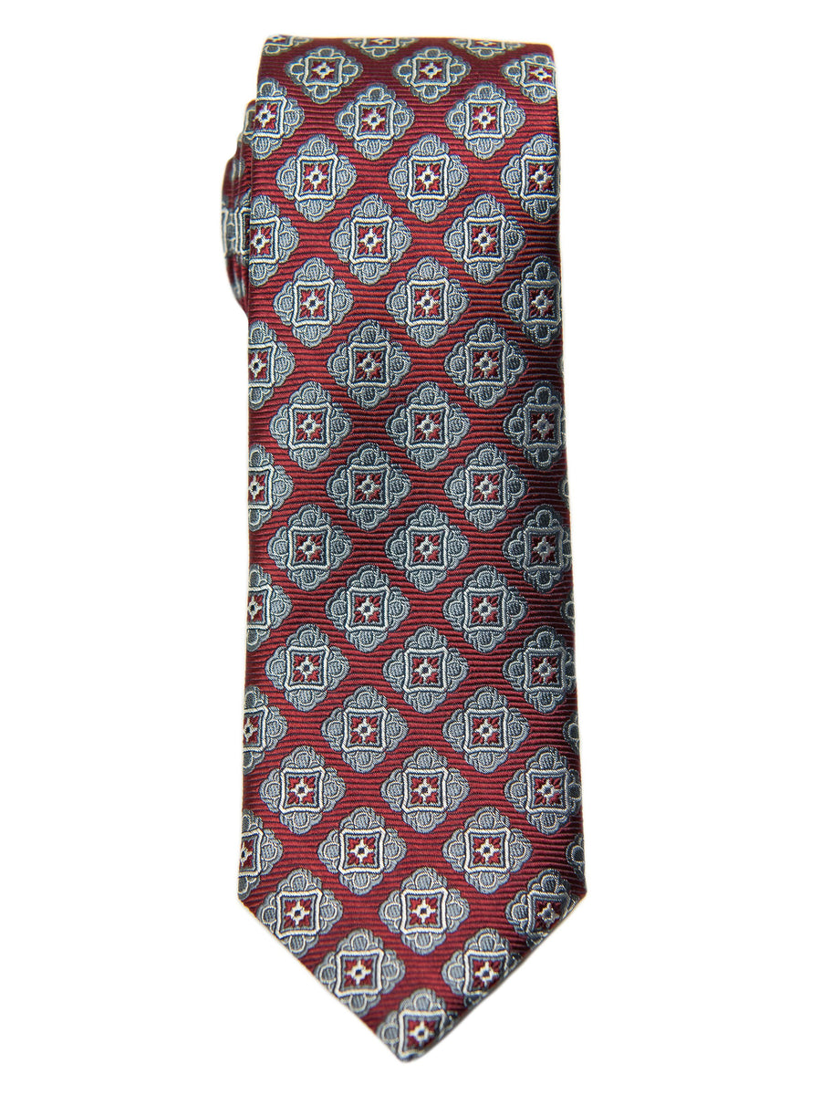 Boy's Tie 28474 Neat Pattern- Burgundy/Grey Boys Tie Heritage House 