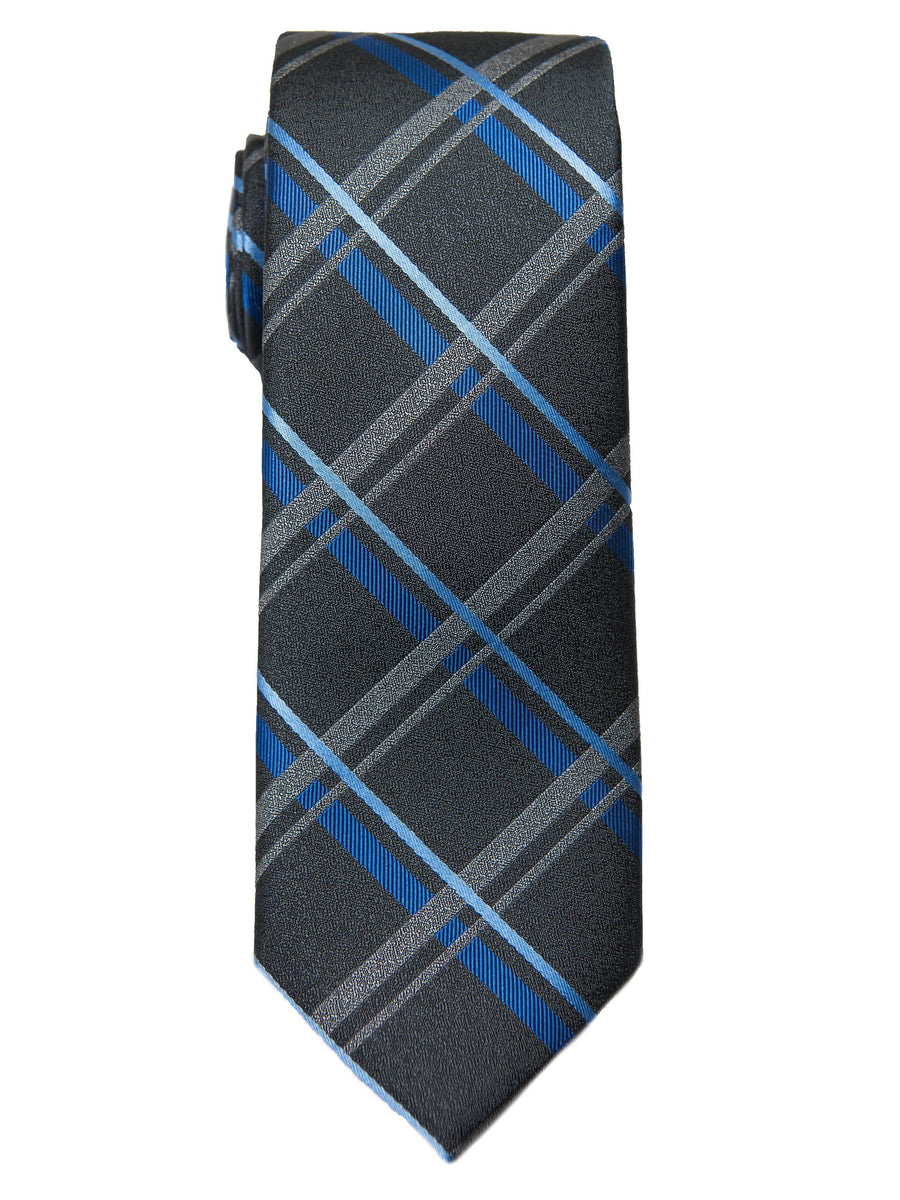 Boy's Tie 28486- Plaid-Charcoal/Blue Boys Tie Heritage House 