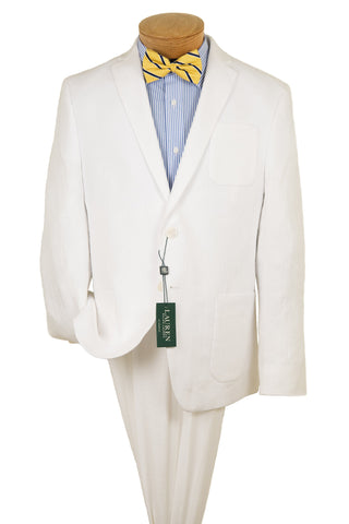 Image of Lauren Ralph Lauren 28547 Boy's Suit Separate Jacket - 100% Linen - White Boys Suit Separate Jacket Lauren 
