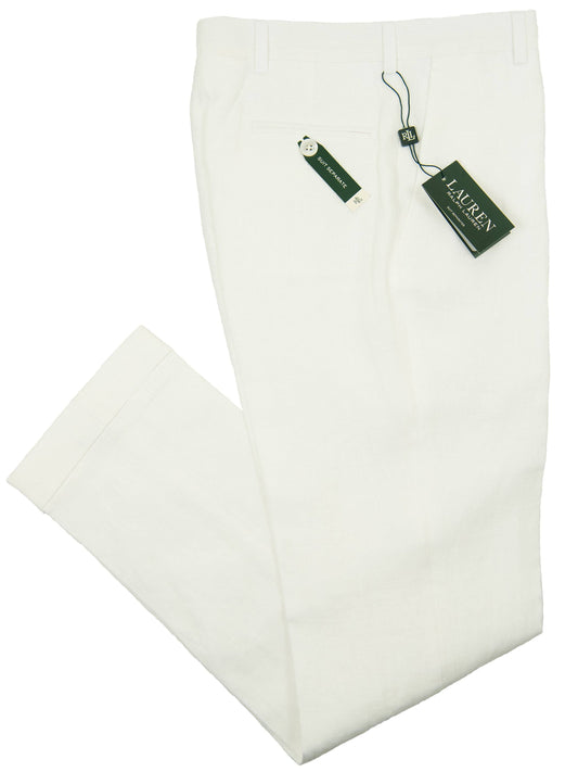 Lauren Ralph Lauren 28547P Boy's Suit Separate Pant- 100% Linen - White Boys Suit Separate Pant Lauren 