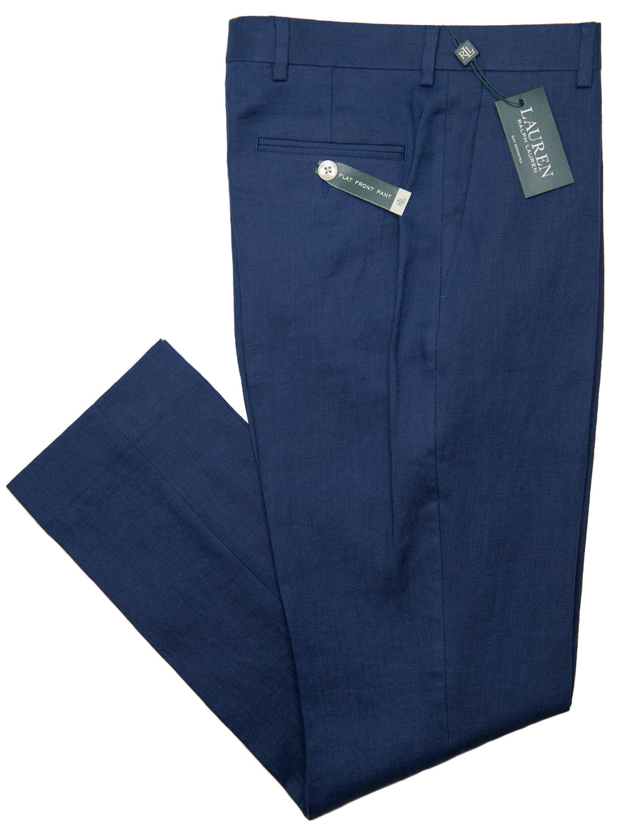 Lauren Ralph Lauren 28763P 100% Linen Boy's Suit Separate Pant - Solid - Navy