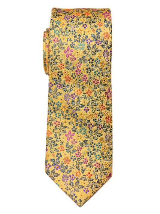 Heritage House 28799 100% Silk Boy's Tie - Floral - Gold