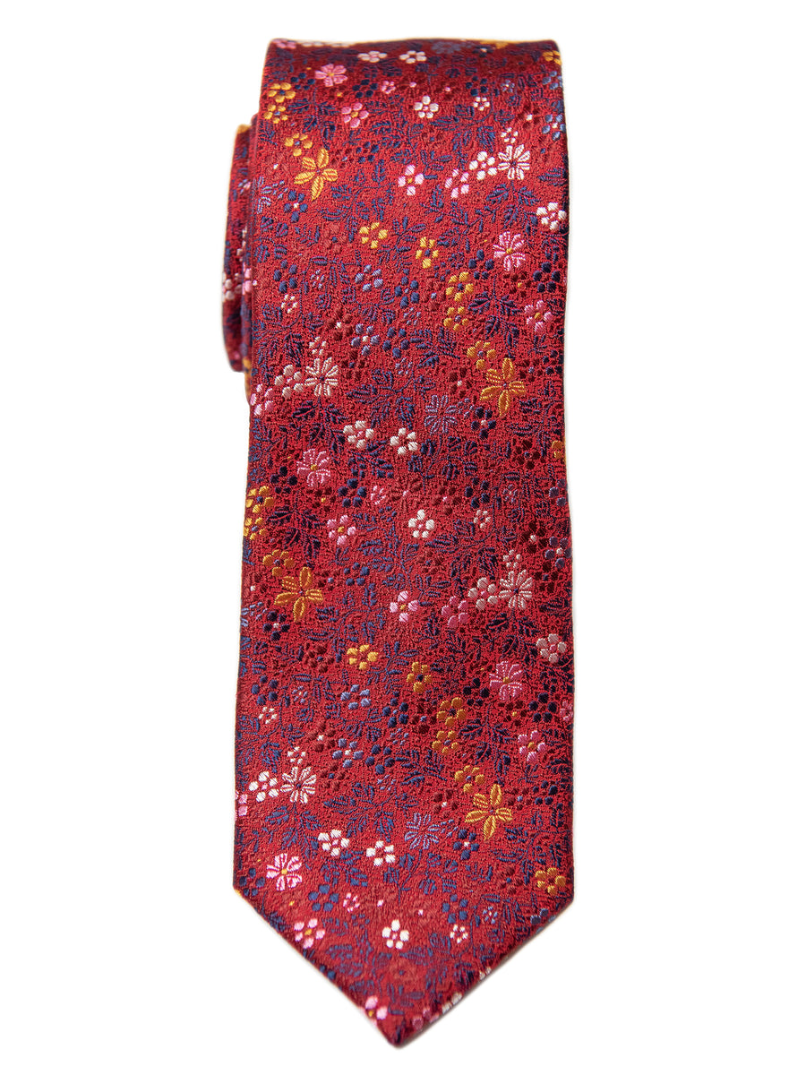 Heritage House 28806 100% Silk Boy's Tie - Floral - Red