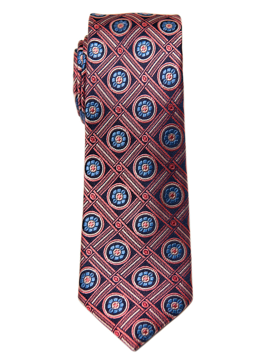 Heritage House 28813 100% Silk Boy's Tie - Neat -Pink/Blue