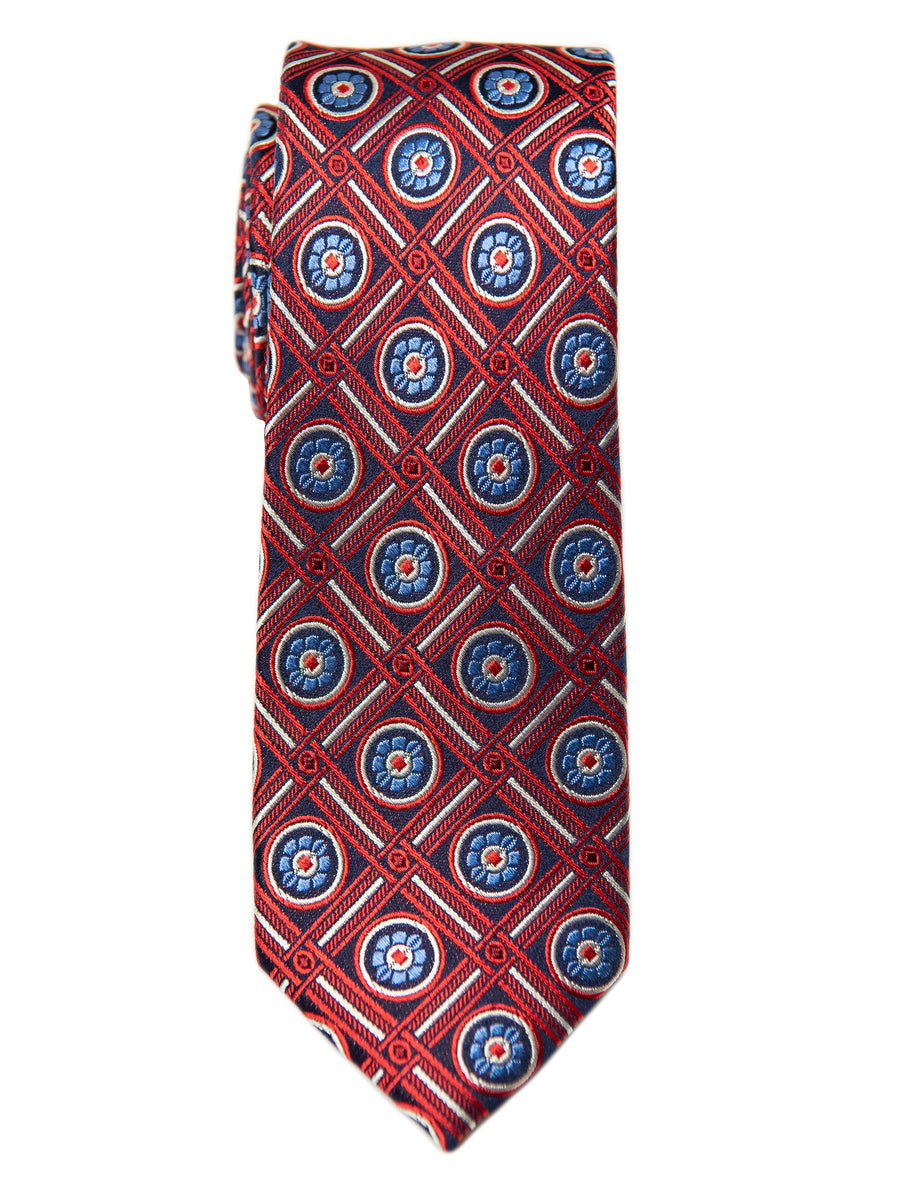 Heritage House 28815 100% Silk Boy's Tie - Neat -Red/Blue