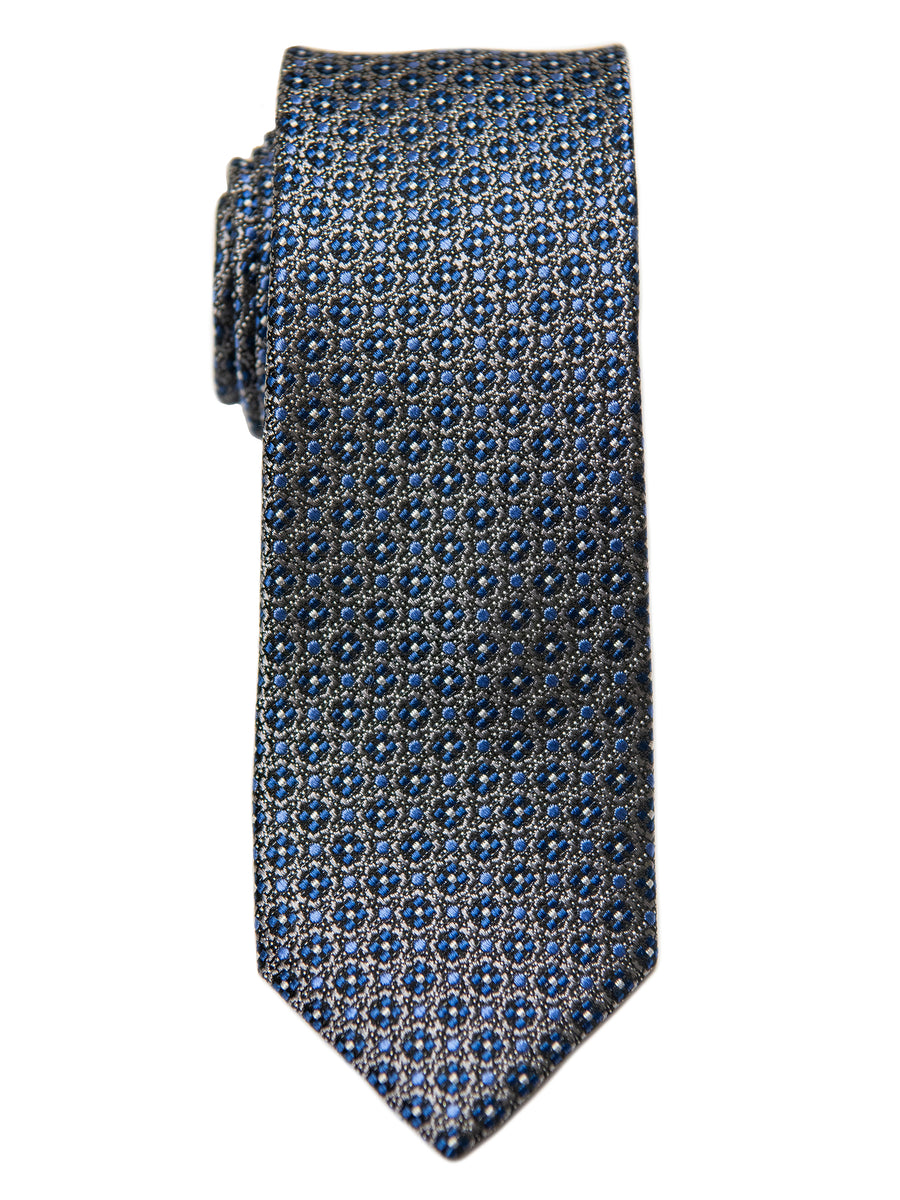 Heritage House 28823 100% Silk Boy's Tie - Neat -Grey/Blue