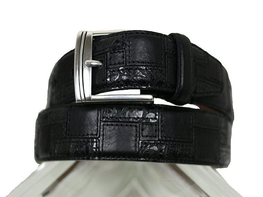 Brighton 2892 100% leather Boy's Belt - Patch leather - Black, Silver Buckle
