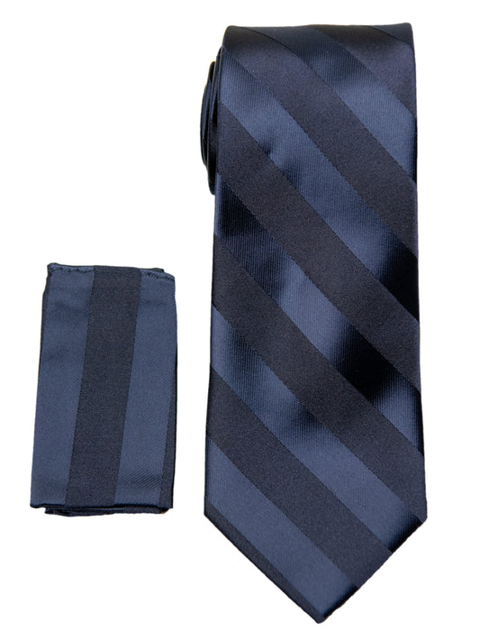 Heritage House 29019 Boy's Tie - Tonal Stripe- Navy