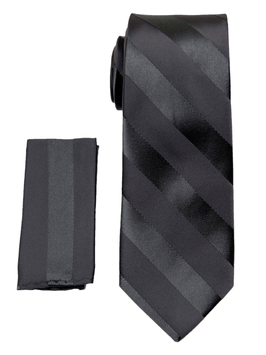 Heritage House 29020 Boy's Tie - Tonal Stripe- Black