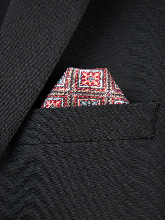 Boy's Pocket Square 29113 Rose/Blue