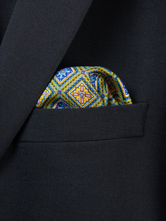 Boy's Pocket Square 29114 Yellow/Blue