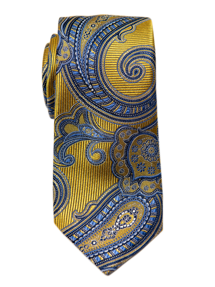 Dion 29178 Boy's Tie- Yellow/Blue- Paisley