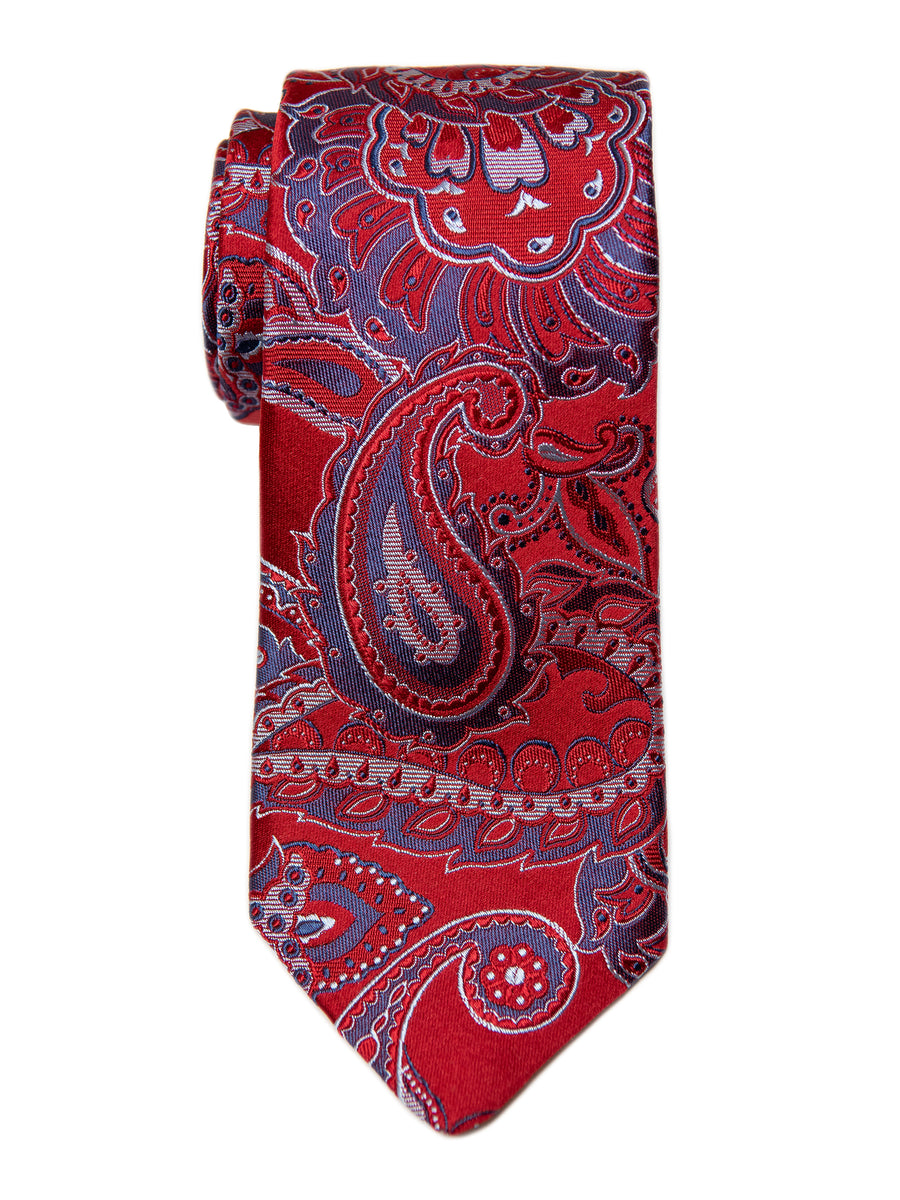 Dion 29183 Boy's Tie- Red/Blue - Paisley