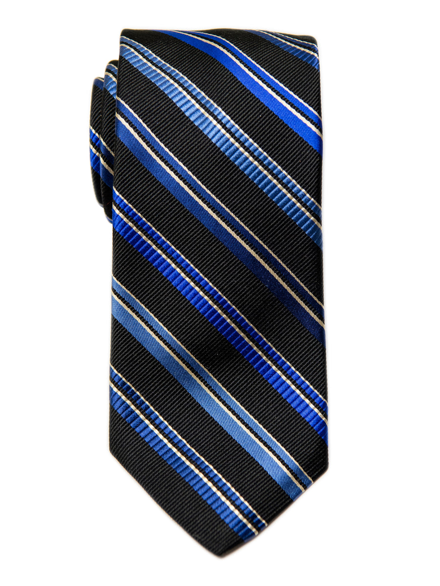 Dion 29193 Boy's Tie- Black/Blue- Stripe