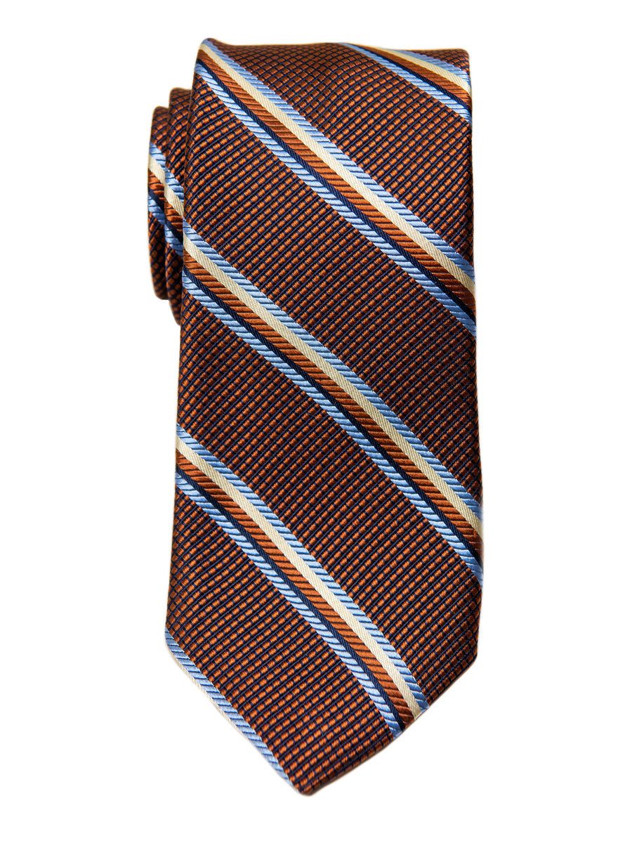 Dion 29195 Boy's Tie- Orange/Blue- Stripe