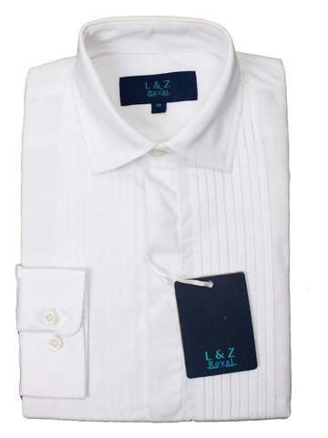 Leo & Zachary 29398 Boy's Tuxedo Shirt- White