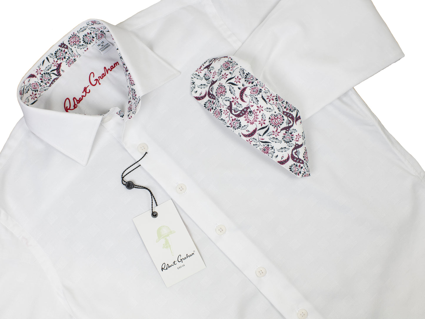 Robert Graham 29494 Boy's Sport Shirt-Tonal Neat - White