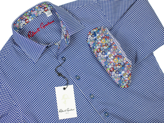 Robert Graham 29504 Boy's Sport Shirt-Check - Navy