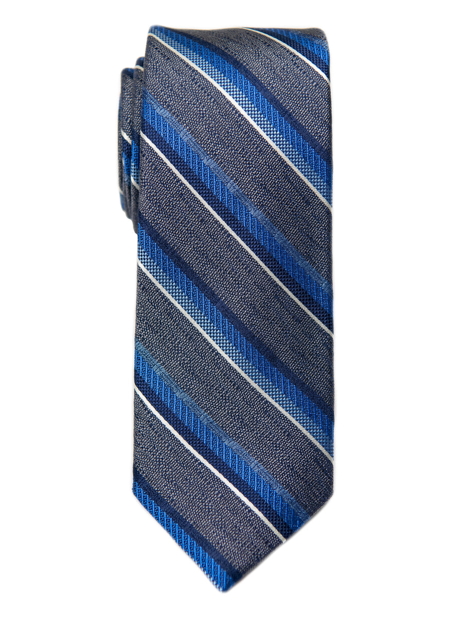 Heritage House 29685 Boy's Tie - Stripe- Grey/Blue