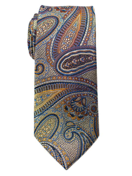 Heritage House 29768 Boy's Tie -Paisley- Blue/Khaki/Orange