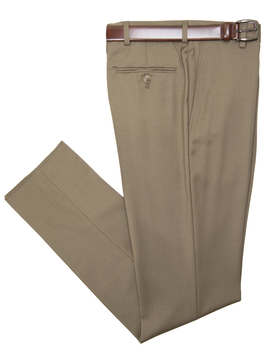 Michael Kors 29954 Boy's Dress Pant - Solid Gab - Pale Brown