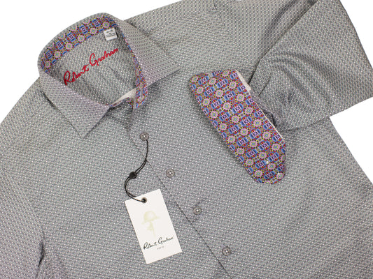 Robert Graham 30153 Boy's Sport Shirt -Geo - Grey