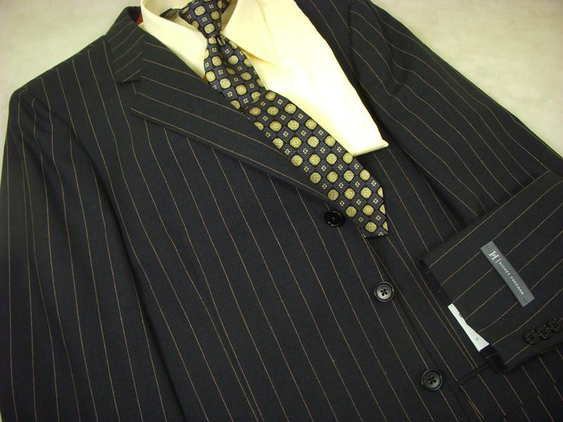 Hickey Freeman 301 100% Wool Boy's Suit - Stripe - Black