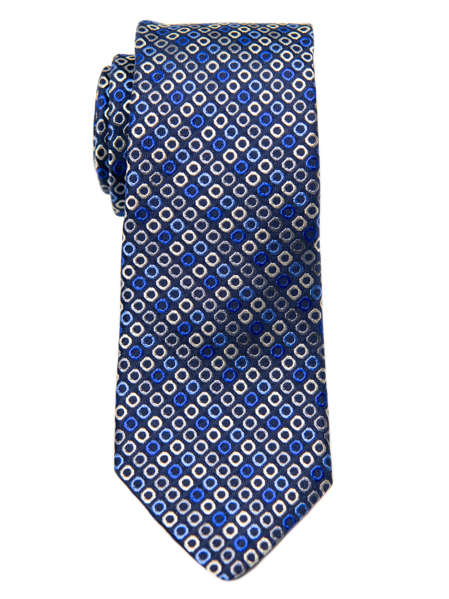 Dion 30222 Boy's Tie- Blue/Grey- Neat