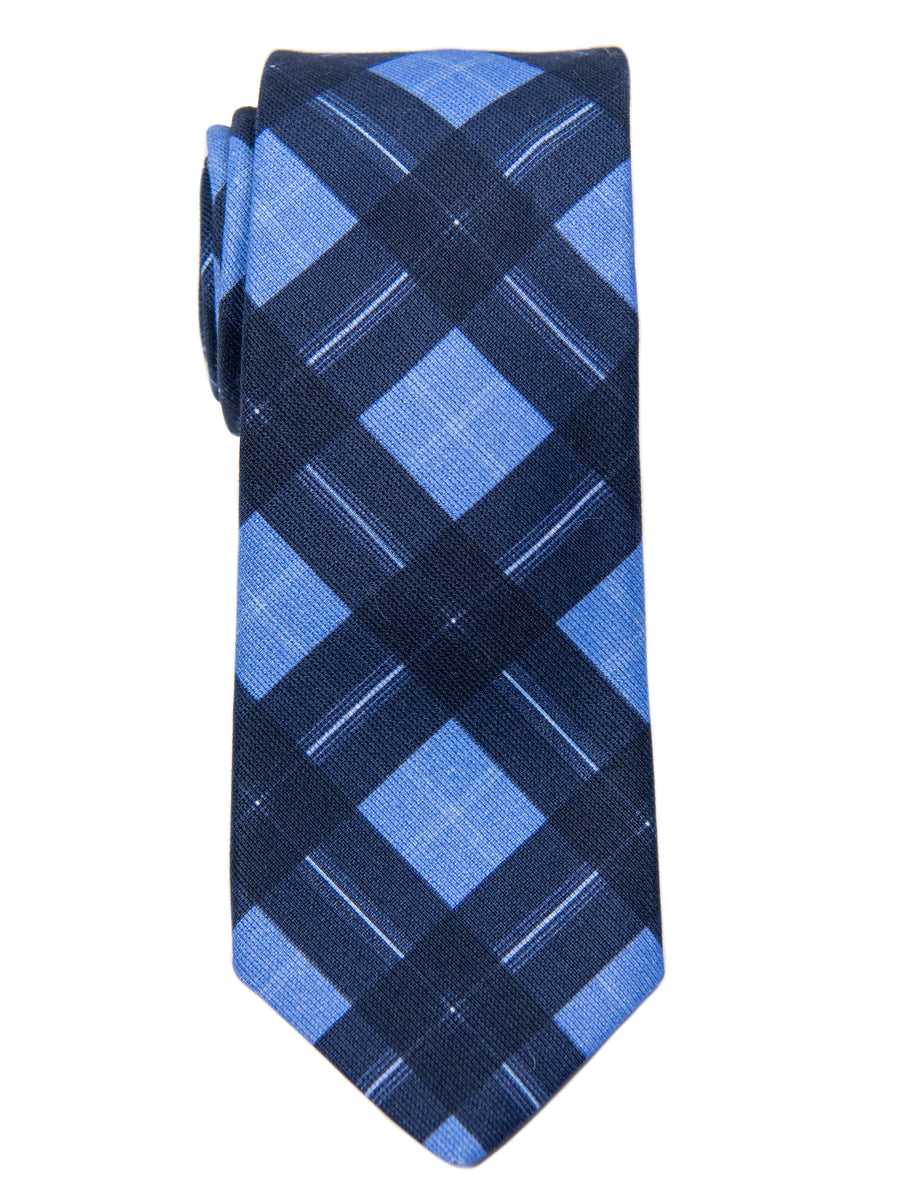Dion 30242 Boy's Tie- Navy/Blue - Plaid