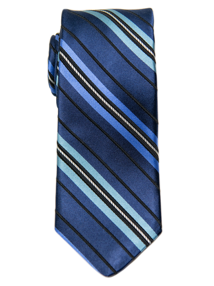 Dion 30250 Boy's Tie- Navy/Blue - Stripe