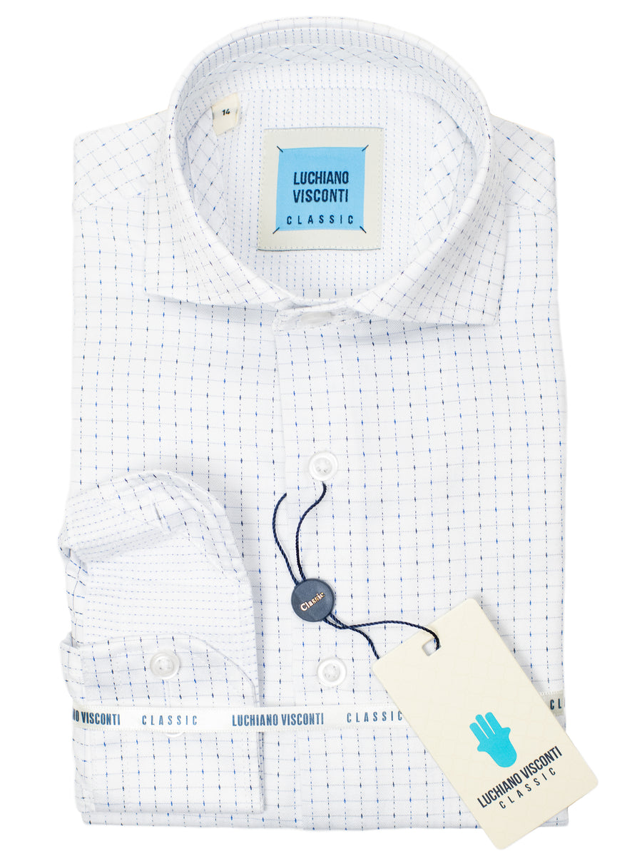 Luchiano Visconti Boy's Sport Shirt 30334- Grid -White