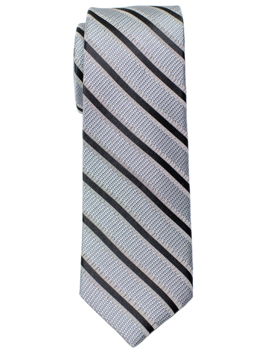Heritage House 30677 Boy's Tie - Stripe- Grey/Black