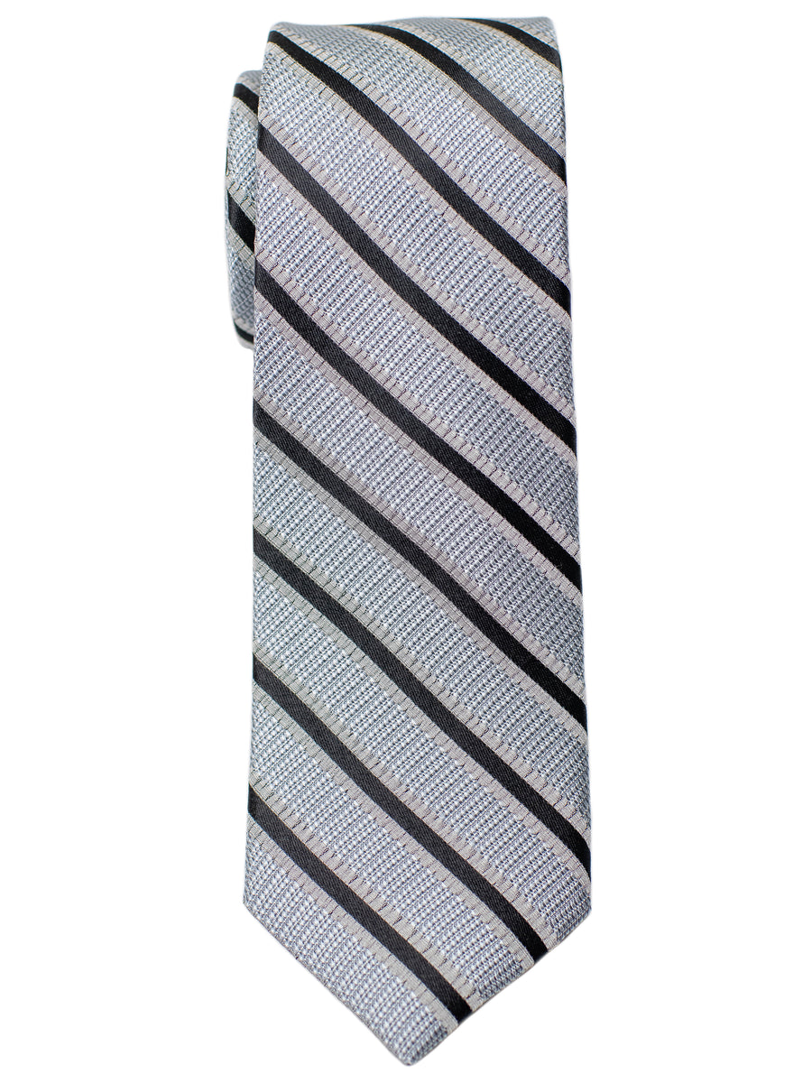 Heritage House 30677 Boy's Tie - Stripe- Grey/Black