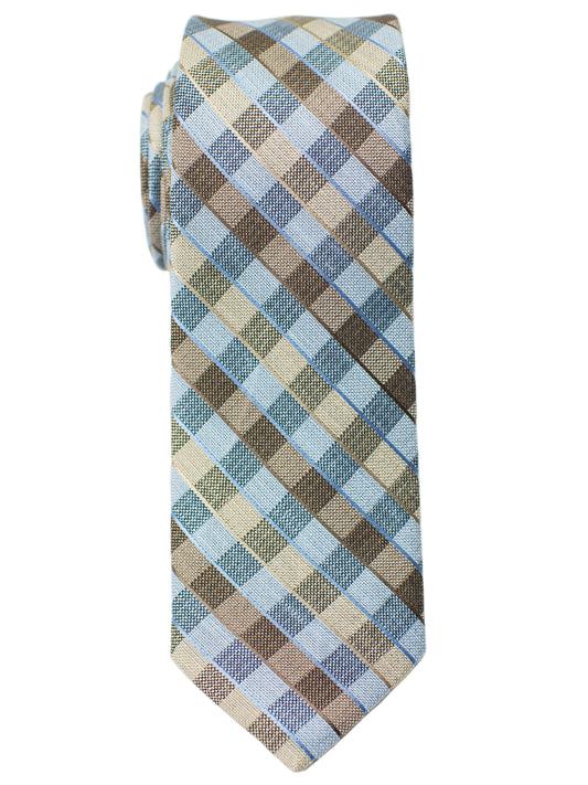 Heritage House 30681 Boy's Tie - Check- Tan/Blue