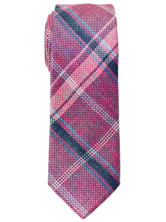 Heritage House 30687 Boy's Tie - Plaid- Rose/Blue