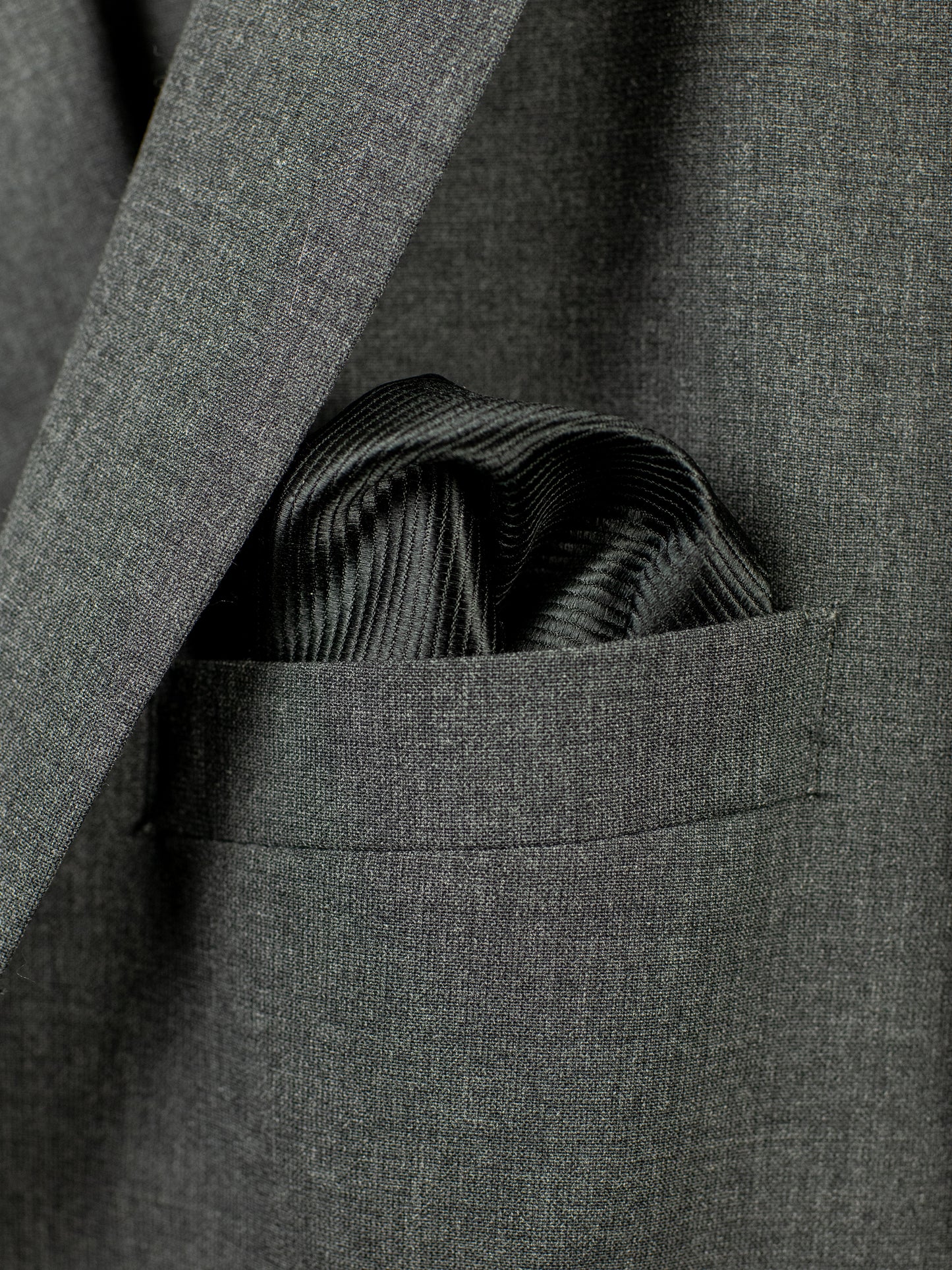 Heritage House 30745PS Pocket Square - Tonal Stripe - Black