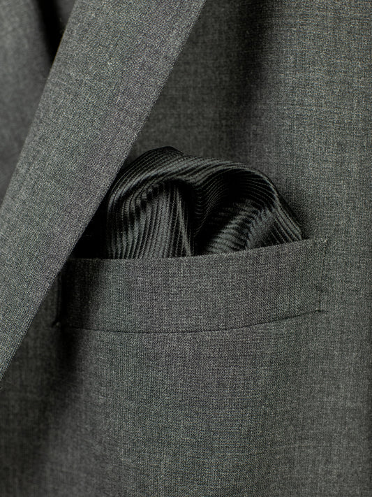 Heritage House 30745PS Pocket Square - Tonal Stripe - Black