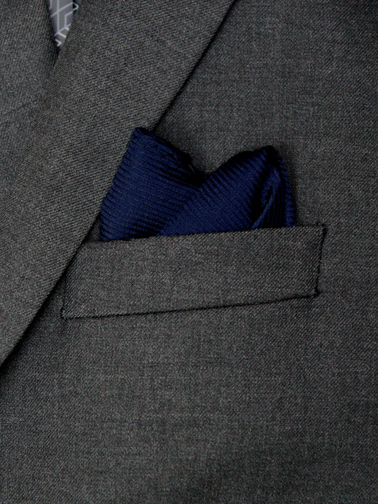 Heritage House 30751PS Pocket Square - Tonal Stripe - Navy