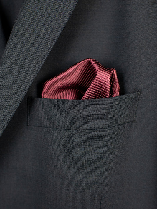 Heritage House 34760PS Pocket Square - Tonal Stripe - Burgundy