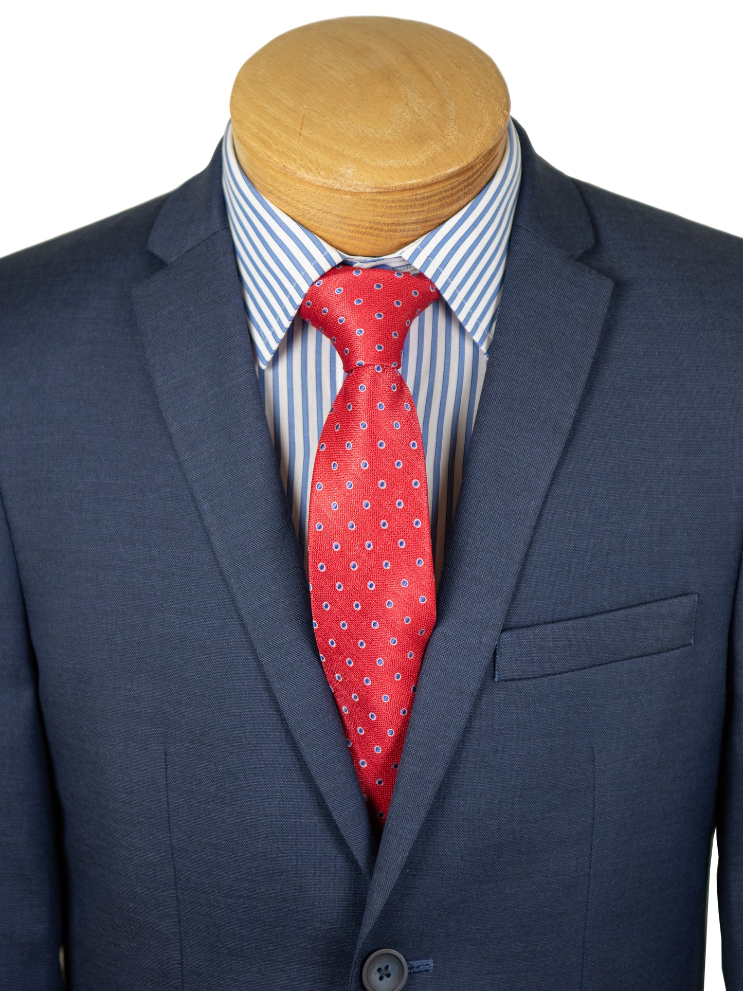 Andrew Marc 30838 Boy's Skinny Fit Suit - Sharkskin - Bright Blue