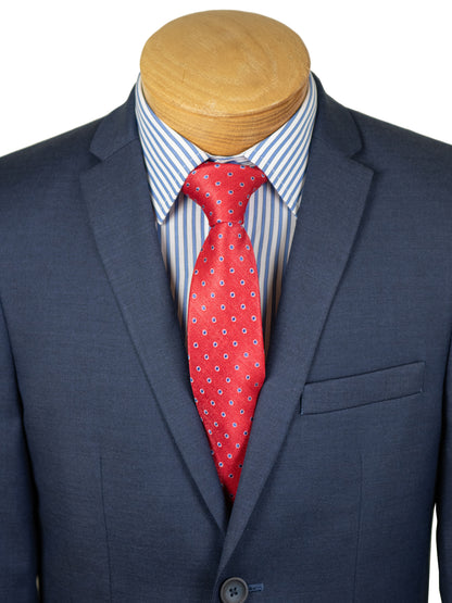 Andrew Marc 30838 Boy's Skinny Fit Suit - Sharkskin - Bright Blue