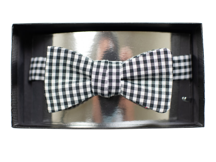 Dion 31122 Boy's Bow Tie - Gingham - Black/White